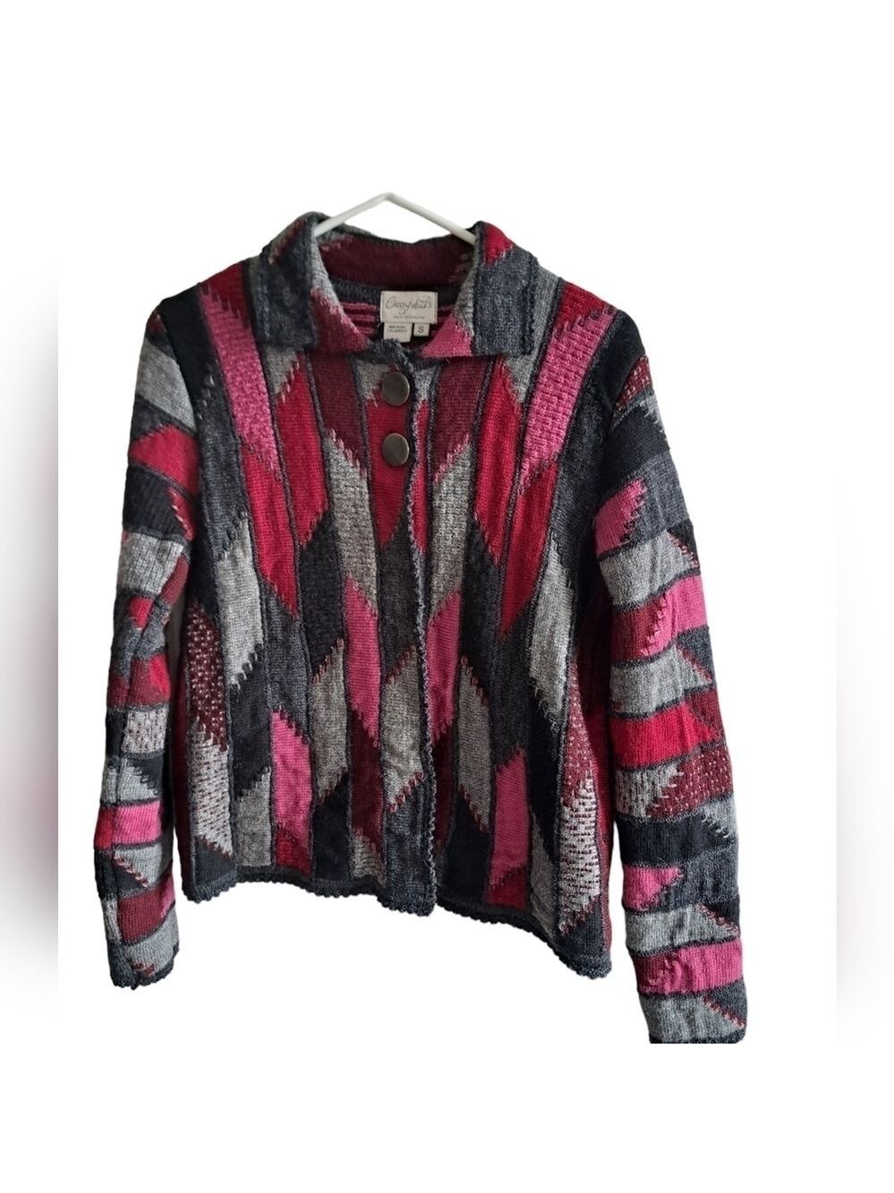 VTG CHESSY LEWIS knit cardigan sweater Wool blend COTTAGE CORE coastal BOHO S